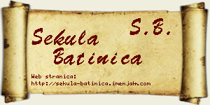 Sekula Batinica vizit kartica